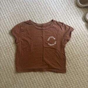 Aerie brown cropped t shirt